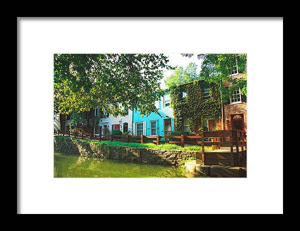 Neighborhood Framed Print featuring the photograph C AND O Canal/Georgetown by Claude Taylor
