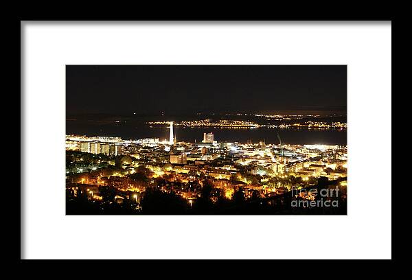 City Night Dark Dundee Scotland Landscape Framed Print featuring the photograph Night Dundee. #1 by Edgars Gasperovics
