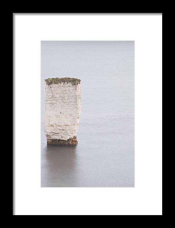 Vertical Framed Print featuring the photograph Old Harry Rocks Near To Studland In Dorset #1 by Julian Elliott Ethereal Light