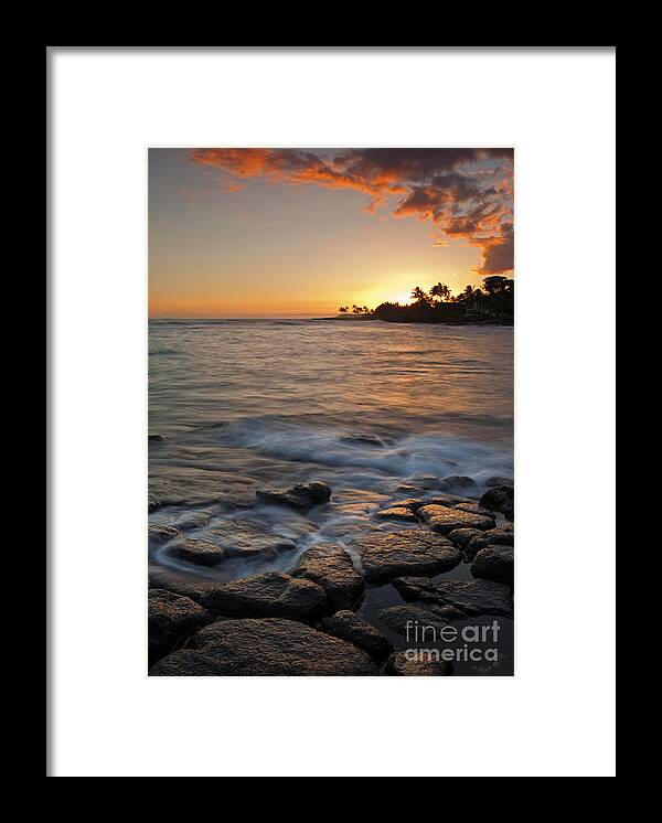 Seascape Framed Print featuring the photograph Paradise Sunset by Michael Dawson