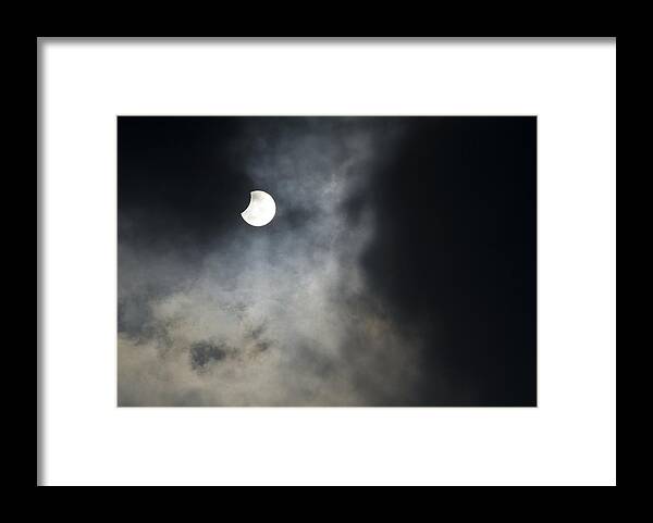 Sun Framed Print featuring the photograph Partial Solar Eclipse #1 by Detlev Van Ravenswaay