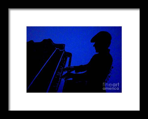 Jazz Framed Print featuring the drawing Piano Man by Julie Brugh Riffey