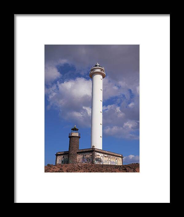 Lehtokukka Framed Print featuring the photograph Playa Blanca lighthouses by Jouko Lehto