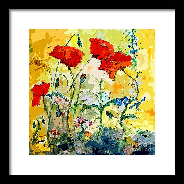 Poppies Framed Print featuring the painting Poppies Provencale by Ginette Callaway
