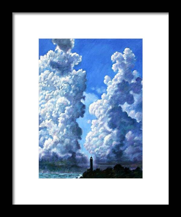 Clouds Framed Print featuring the painting Powering Up by John Lautermilch