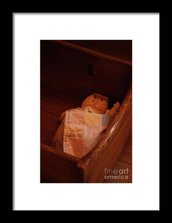 Wooden Cradle Framed Print featuring the photograph Rock-a-bye My Baby by Linda Shafer