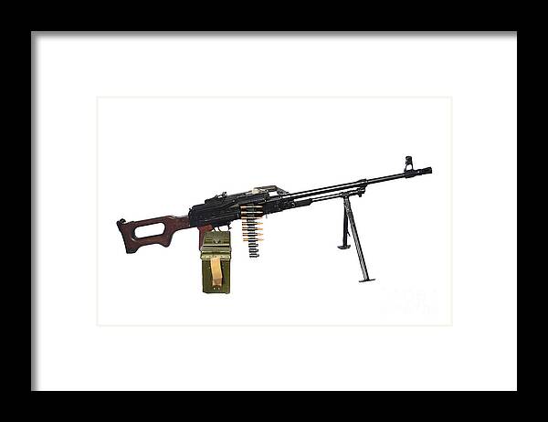 Single Object Framed Print featuring the photograph Russian Pkm General-purpose Machine Gun #1 by Andrew Chittock