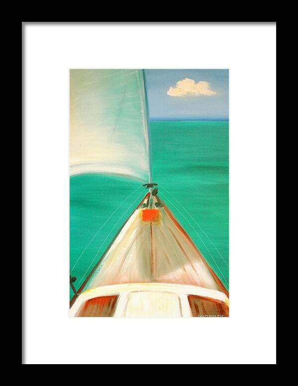 Sailing Framed Print featuring the painting Sailing #1 by Gina De Gorna