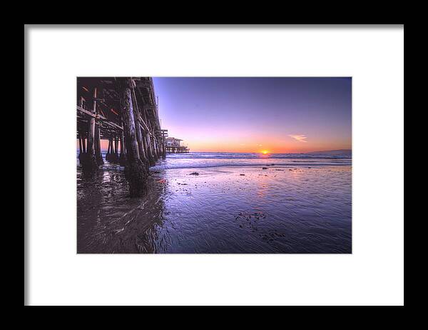 Santa Monica Pier Framed Print featuring the photograph Serene Sunset #1 by Richard Omura