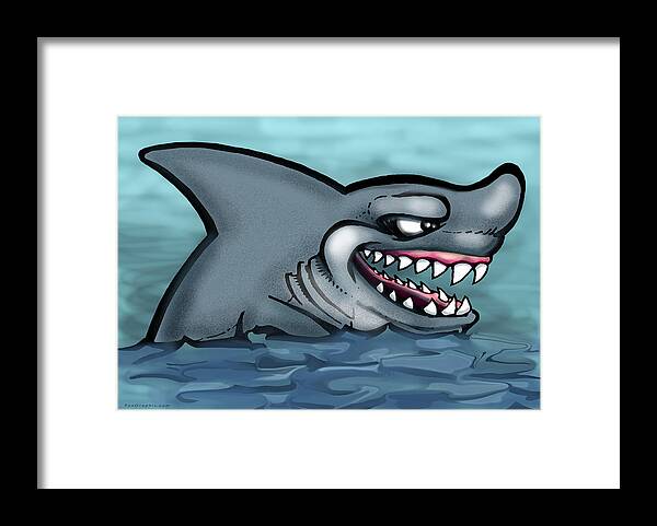 Shark Framed Print featuring the painting Shark by Kevin Middleton