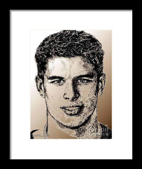 Sidney Crosby Framed Print featuring the digital art Sidney Crosby in 2007 #1 by J McCombie
