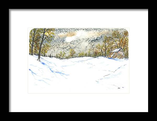 Texture Framed Print featuring the painting Snow Sky #1 by Patrick Grills