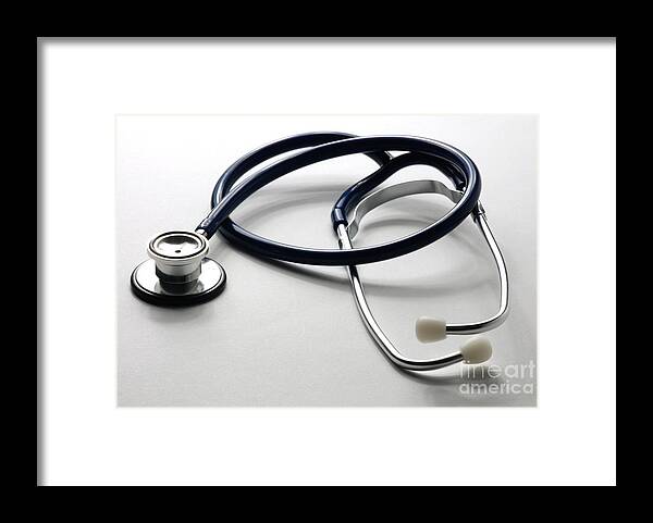 Stethoscope Framed Print featuring the photograph Stethoscope #1 by Photo Researchers, Inc.