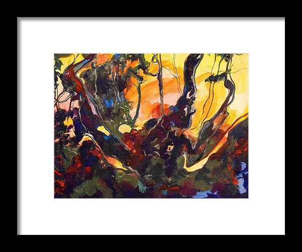 Summer Framed Print featuring the painting Summer Sunset by Koro Arandia