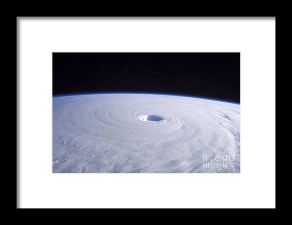 White Framed Print featuring the photograph Typhoon Nabi #1 by Stocktrek Images