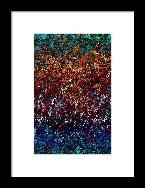 Abstract Framed Print featuring the painting 'Visions' #1 by Michael Lang