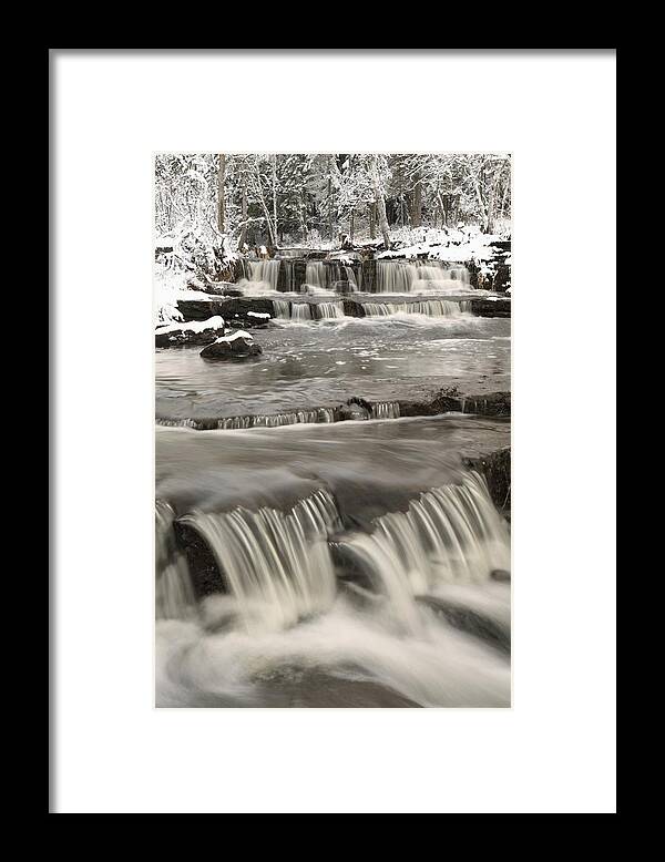Cascade Framed Print featuring the photograph Waterfalls With Fresh Snow Thunder Bay #1 by Susan Dykstra