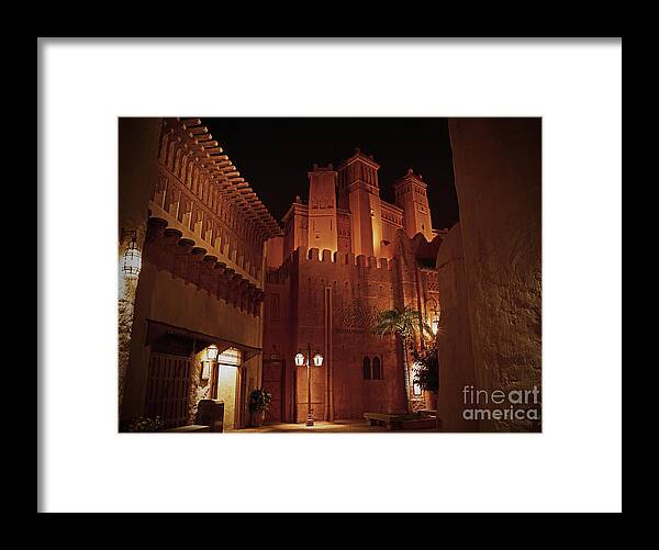 Walt Disney World Epcot World Showcase Morocco Pavillion Night Time Framed Print featuring the photograph World Showcase - Morocco Pavillion #1 by AK Photography