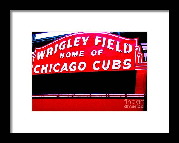 Photo Framed Print featuring the photograph Wrigley Field Sign ll #1 by Marsha Heiken