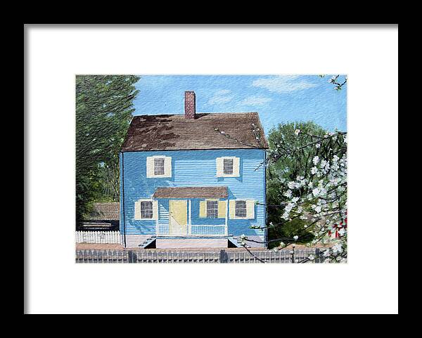 1825 Historical Framed Print featuring the painting 1825 Historical Old Salem CHRISTMAN HOUSE by Jason Zhang