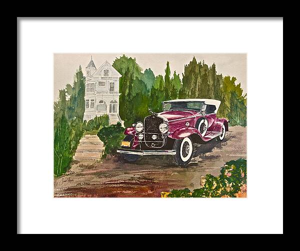 1930 Framed Print featuring the painting 1930 Cadillac II by Frank SantAgata