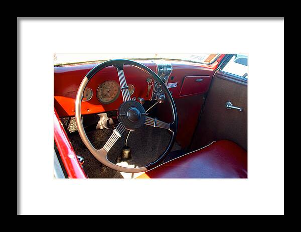 1936 Ford Framed Print featuring the photograph 1936 Ford Dash by Mark Dodd