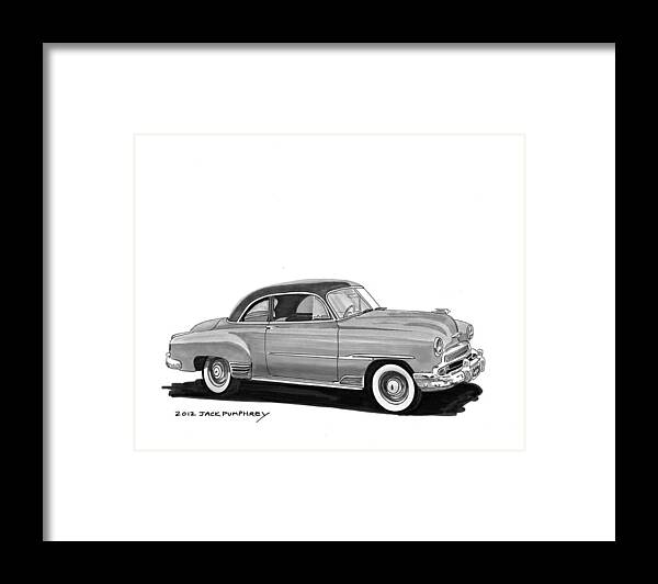 1951 Chevrolet Coupe Framed Print featuring the painting 1951 Chevrolet Coupe by Jack Pumphrey