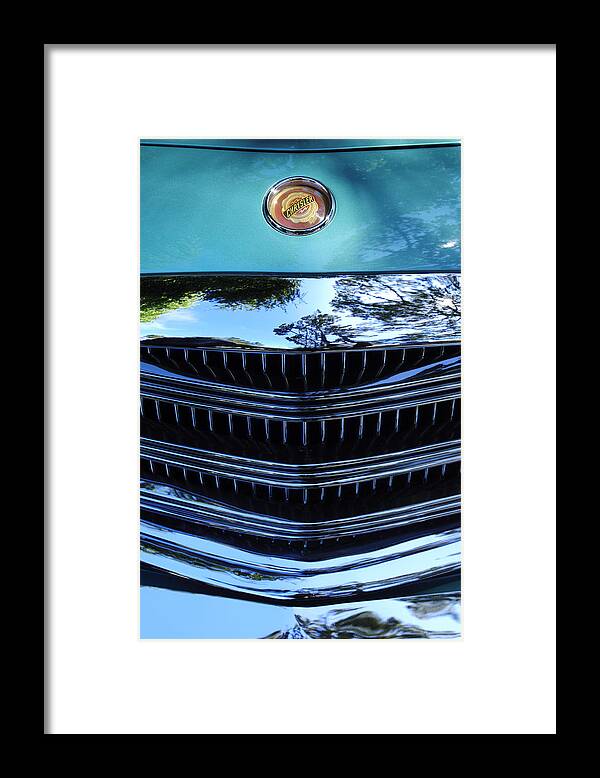 1954 Chrysler Framed Print featuring the photograph 1954 Chrysler Hood Emblem 2 by Jill Reger