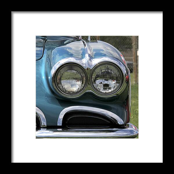 1959 Framed Print featuring the photograph 1959 Corvette headlight by Marta Alfred
