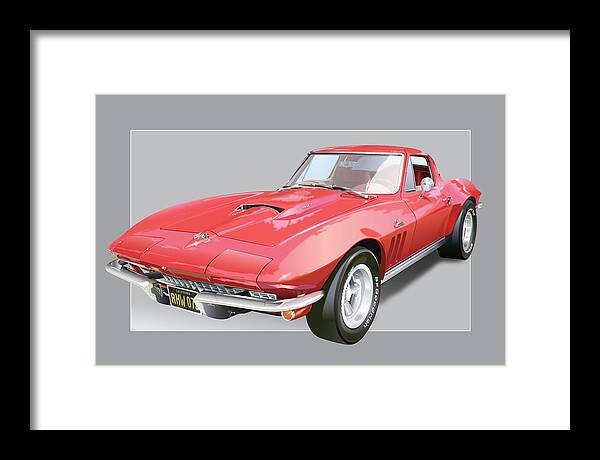 The 1967 Corvette Is Considered By Some As The The Best Looking Of The Early Sting Rays Framed Print featuring the digital art 1967 Chevrolet Corvette by Alain Jamar