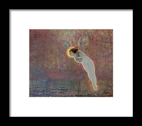 Horizontal Framed Print featuring the photograph 19th Century Painting Of Angel by Photos.com