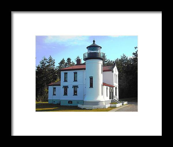 Washington Framed Print featuring the photograph Admiralty Head Lighthouse by Kelly Manning