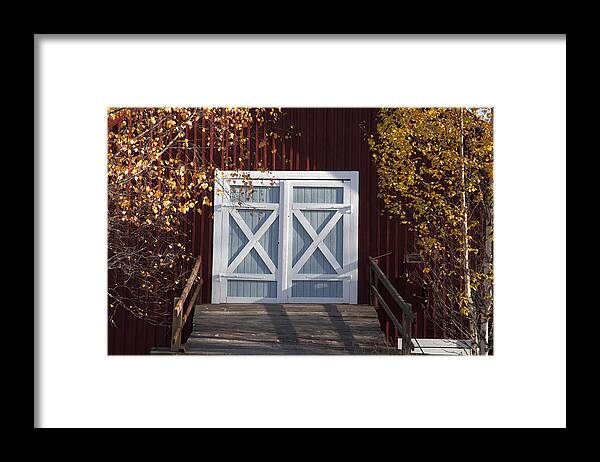 Sweden Framed Print featuring the photograph Barn door #3 by Ulrich Kunst And Bettina Scheidulin
