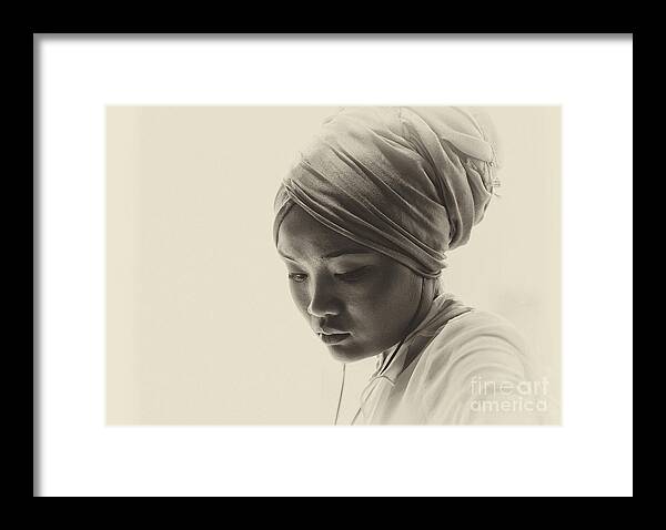 Pensive Young Woman Framed Print featuring the photograph Deep in thought #3 by Sheila Smart Fine Art Photography