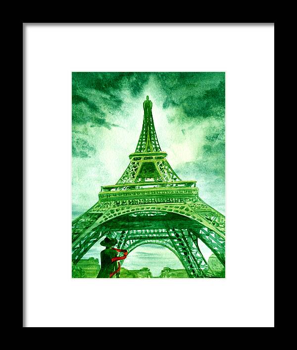 Paris Framed Print featuring the painting Eiffel Tower Paris #5 by Irina Sztukowski