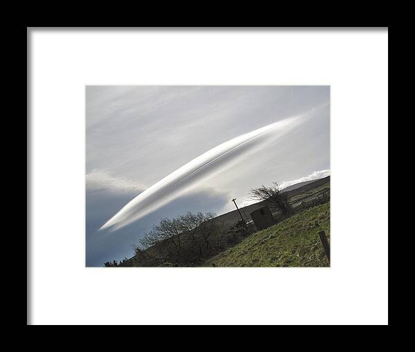 Flying Saucer Framed Print featuring the photograph Flying Saucer Cloud #2 by Cordelia Molloy
