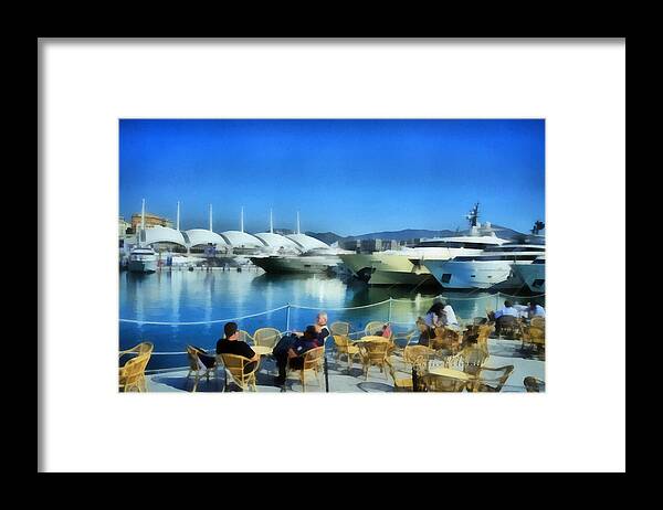 Salone Nautico Framed Print featuring the painting Genova Salone Nautico Internazionale - Genoa Boat Show #2 by Enrico Pelos