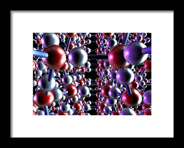 Ice Framed Print featuring the photograph Ice, Molecular Model #2 by Animate4.comscience Photo Libary