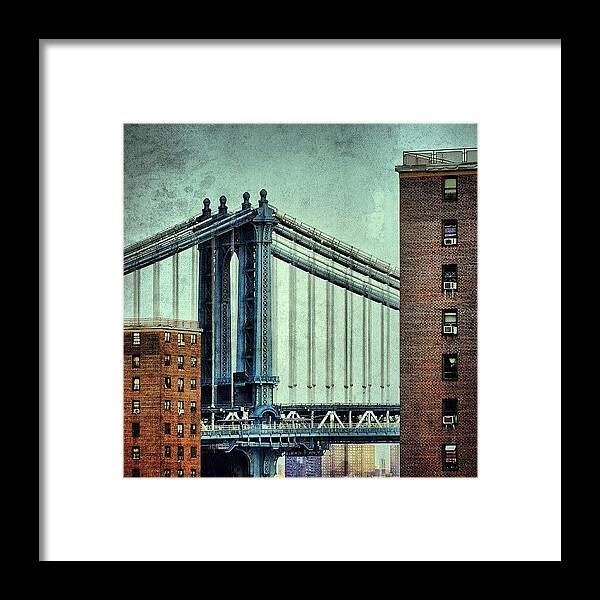Bridge Framed Print featuring the photograph Manhattan Bridge - New York #2 by Joel Lopez
