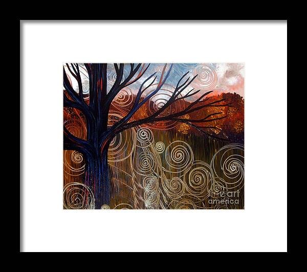 Tree Framed Print featuring the painting Sweet release-distorted by Monica Furlow