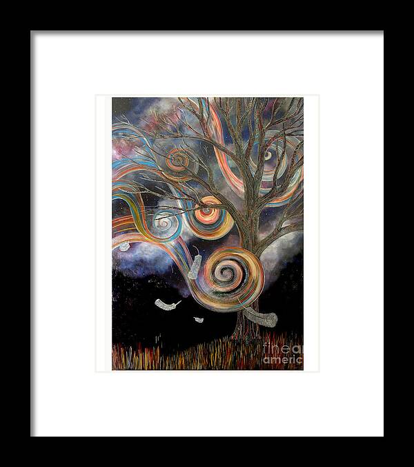 Tree Framed Print featuring the painting Welcome wind by Monica Furlow