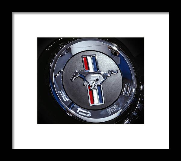 2011 Framed Print featuring the photograph 2012 Ford Mustang Trunk Emblem by Gordon Dean II