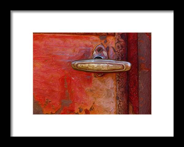 Handle Framed Print featuring the photograph 29 International Truck Handle by Jack Zulli