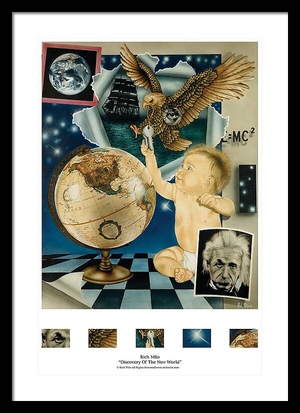 Realism Framed Print featuring the painting Discovery Of The New World #1 by Rich Milo