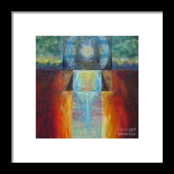 Landscape Framed Print featuring the mixed media Light of Mother Earth #3 by Serenity Studio Art