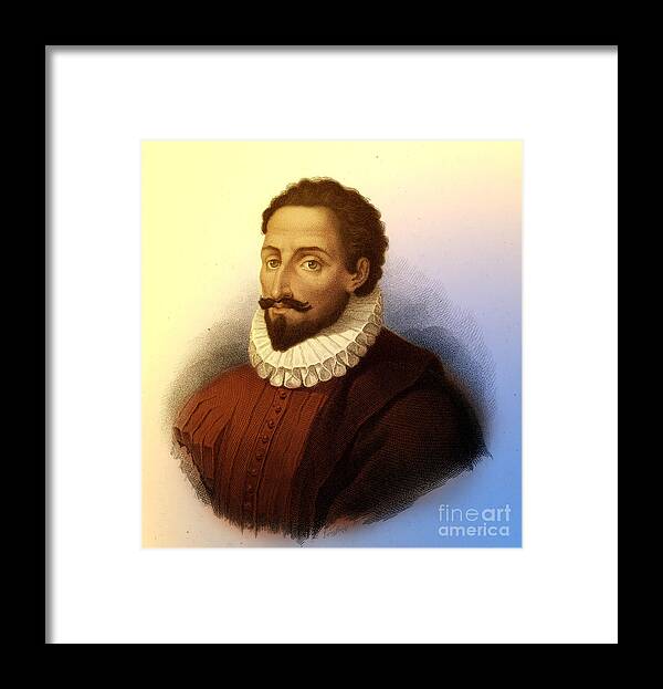 History Framed Print featuring the photograph Miguel De Cervantes, Spanish Author #3 by Photo Researchers