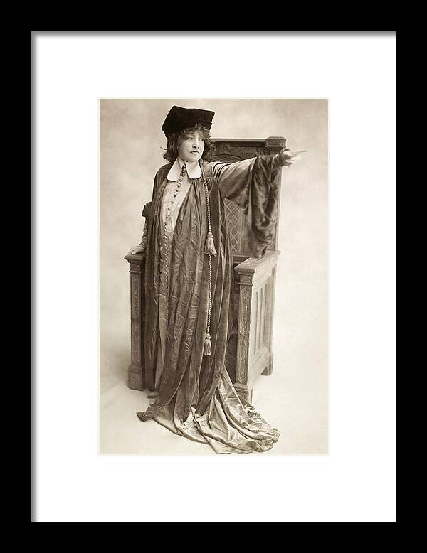 1917 Framed Print featuring the photograph Sarah Bernhardt #3 by Granger