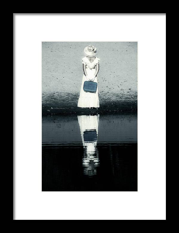 Woman Framed Print featuring the photograph Woman With Suitcase #3 by Joana Kruse