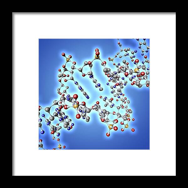 Square Framed Print featuring the digital art Dna Molecule, Artwork #34 by Pasieka