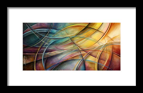 Abstract Framed Print featuring the painting Abstract #4 by Michael Lang